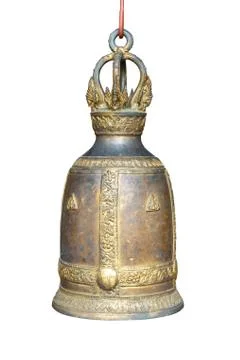 Old bell on white background (isolated) Foto stock