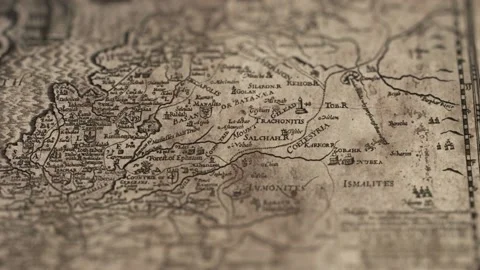Old Bible Map, Slider Shot, Old Paper Bible, King James Bible Video stock 151327918