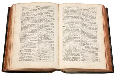 An old bible published in 1868. Fotos Stock