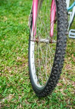 Old bicycle part. Stock Photos