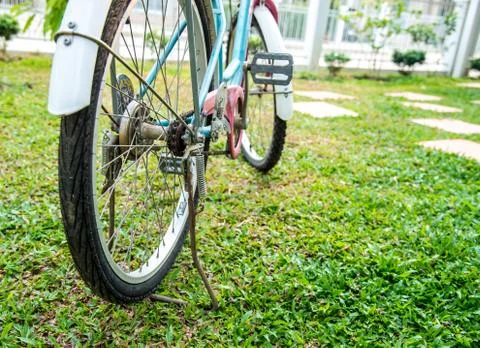Old bicycle part. Photos