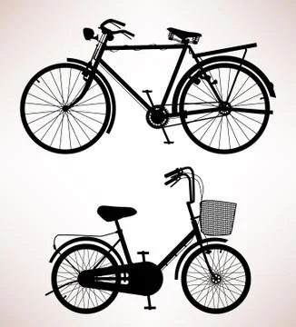 Old Bicycle Silhouette Vector Stock-Illustration