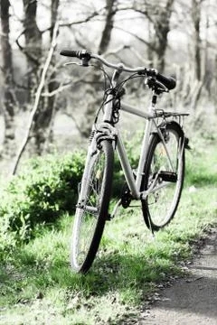 Old bicycles in the park Stock Photos