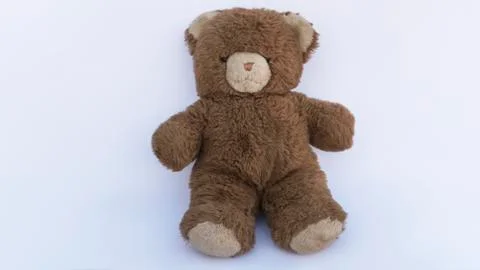 Old big soft toy bear. funny shaggy beast. Foto stock