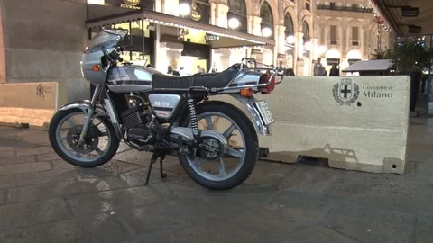 old bike in Milan during night Zundapp Stock Video Pond5
