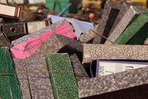 Old binders Stock Photos