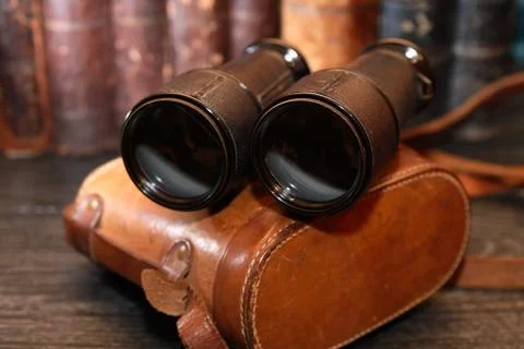 Old Binoculars And Case Stock Photos