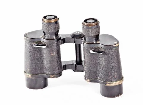 Old binoculars  on a white Stock Photos
