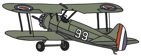 Old biplane Ilustração Stock