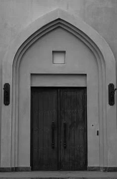 Old black and white door Stock Photos