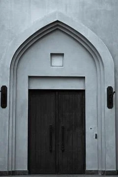 Old black and white door Stock Photos