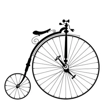 Old black bicycle Stock Illustration