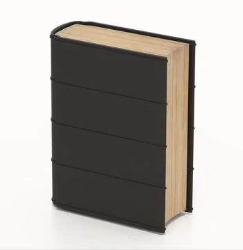 Old black book isolated on white background. 3D illustration Stock Illustration