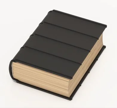 Old black book isolated on white background. 3D illustration Stock Illustration