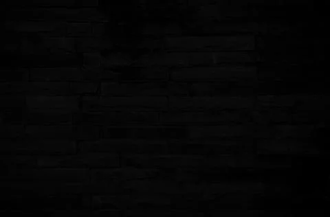 Old black brick wall texture for background with copy space for design. dark  Stock Photos