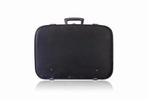Old black brief case Stock Photos