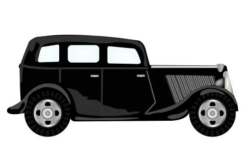 Old black car Stock Illustration