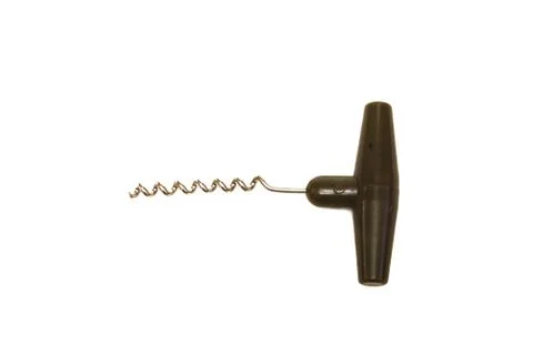 Old black corkscrew on white background Stock Photos