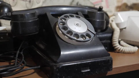 Old Black Dial Telephone Stock Footage 294547941