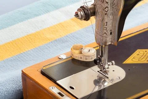 Old black sewing machine Stock Photos