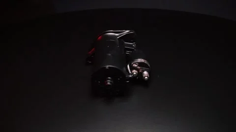 Old black starter Stock Footage 244042464