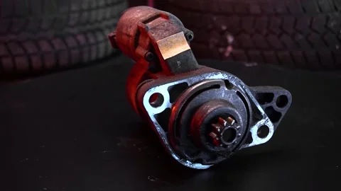 Old black starter Stock Footage 281500812