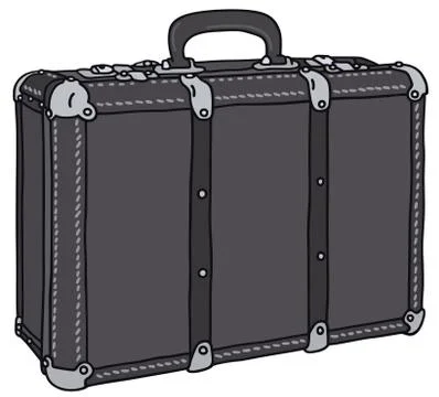 Old black suitcase Stock Illustration