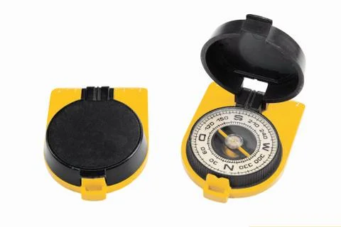Old black yellow compass Stock Photos