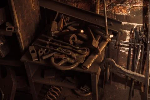 Old blacksmith tools Stock Photos