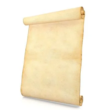 Old blank antique scroll paper isolated on white background Stock Illustration