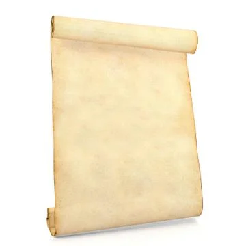 Old blank antique scroll paper isolated on white background Stock Illustration