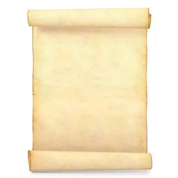 Old blank antique scroll paper isolated on white background Stock Illustration