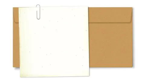 Old blank notepapers with stains effect attached by paper clip with brown e.. Stock Illustration