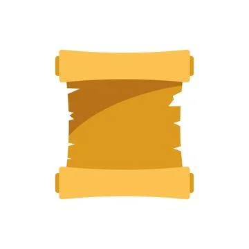 Old blank parchment paper scroll vector icon Illustrazione stock