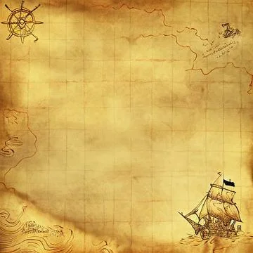blank cartoon treasure map
