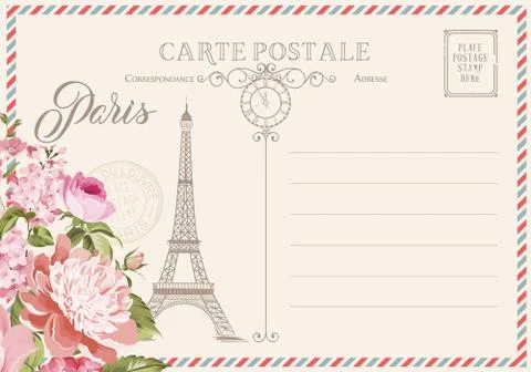 Old blank postcard Stock Illustration