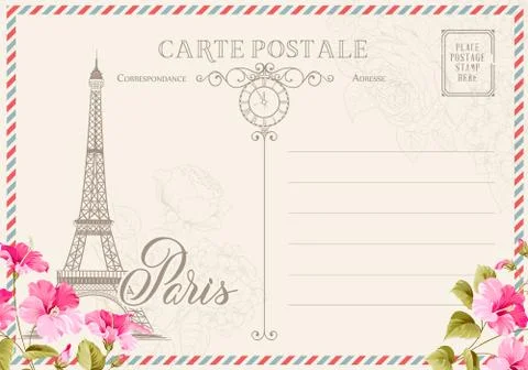 Old blank postcard Stock Illustration