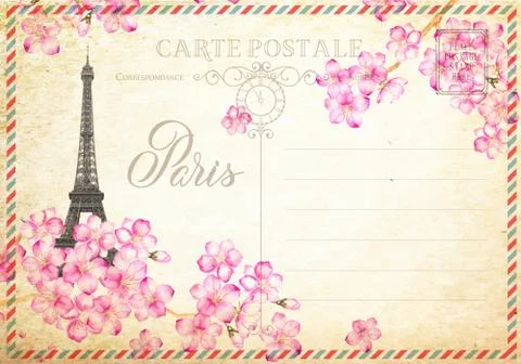 Old blank postcard Stock-Illustration