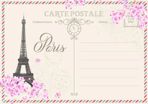 Old blank postcard Stock Illustration