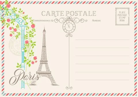 Old blank postcard Stock Illustration