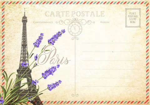 Old blank postcard Stock Illustration