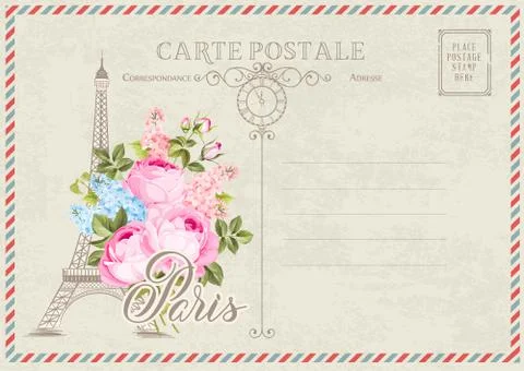 Old blank postcard. Stock Illustration