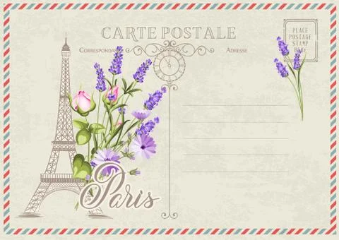Old blank postcard. Stock-Illustration