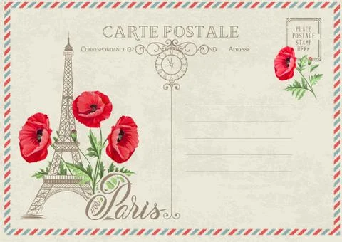 Old blank postcard. Stock Illustration