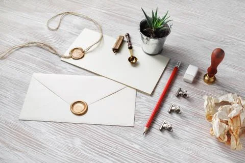 Old blank stationery Stock Photos