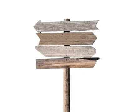 Old blank wood arrow sign Stock Photos