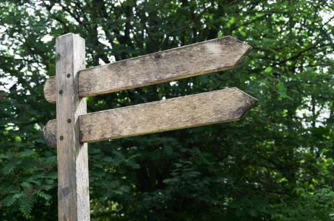 Old blank wooden double pointer Foto stock