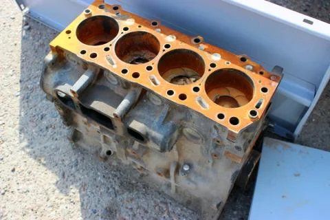 Old block cylinder. rusty Stock Photos