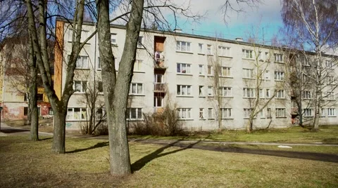 Old block houses Stock Footage 61447416
