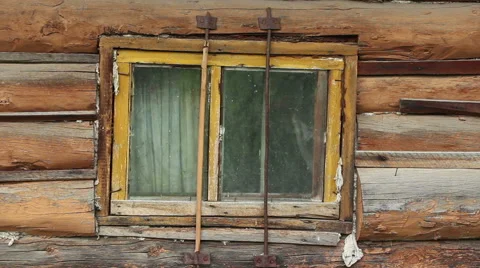 The old blockhouse wall horizontal panning Stock Footage 65448467